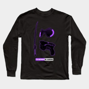 I rather be gaming Long Sleeve T-Shirt